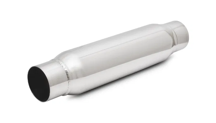 1790 – VIBRANT Exhaust Resonator, Stainless Steel 3-1/2 Inch Outside Diameter x 12 Inch Overall Length Single 2-1/4 I...